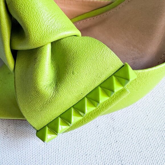 L'Intervalle Lime Green Bow Detail Ankle Tie Heels 37 - Picture 7 of 10